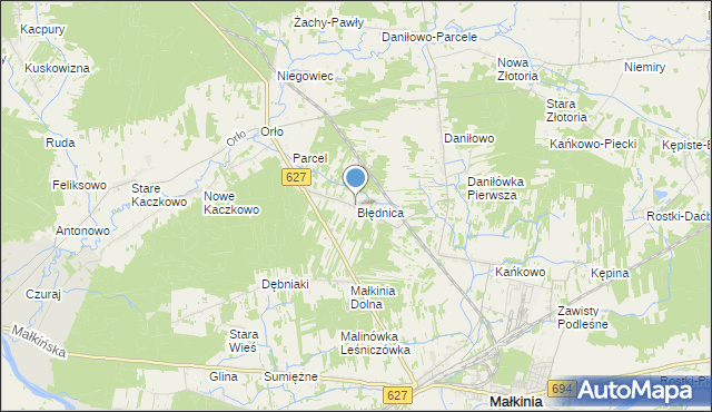 mapa Błędnica, Błędnica na mapie Targeo